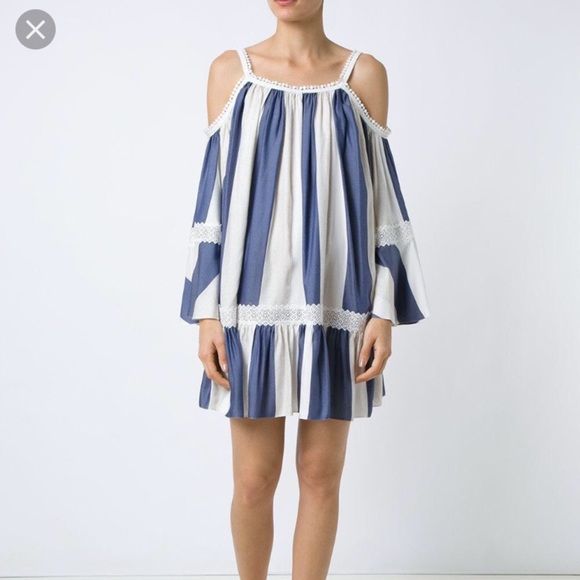 Martha Medeiros Cold Shoulder Abigail Blue Dress P - Picture 1 of 5